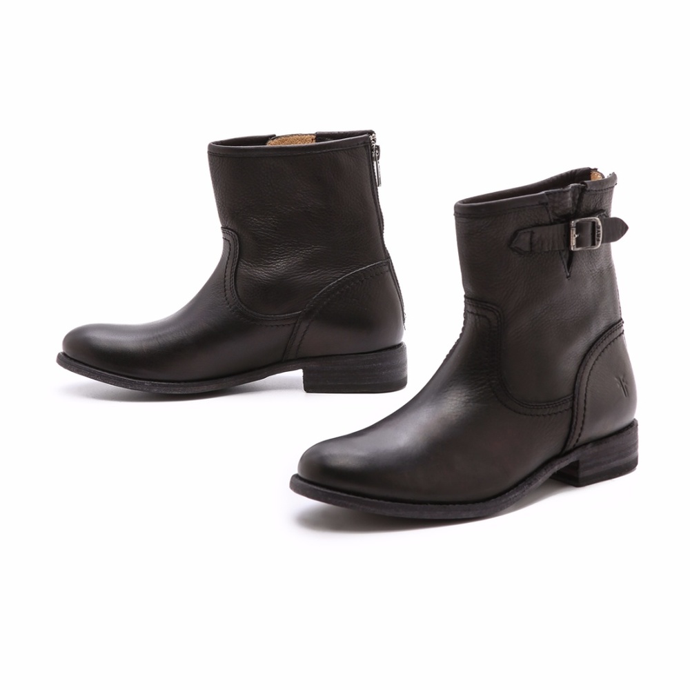 Frye Pippa Back Zip Short Booties in black 10 $288